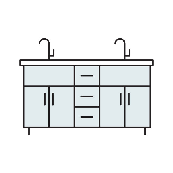 Classic Farmhouse Gold 60 Inch Vanities You'll Love Wayfair